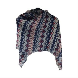 Tribal Navy and Red Shawl